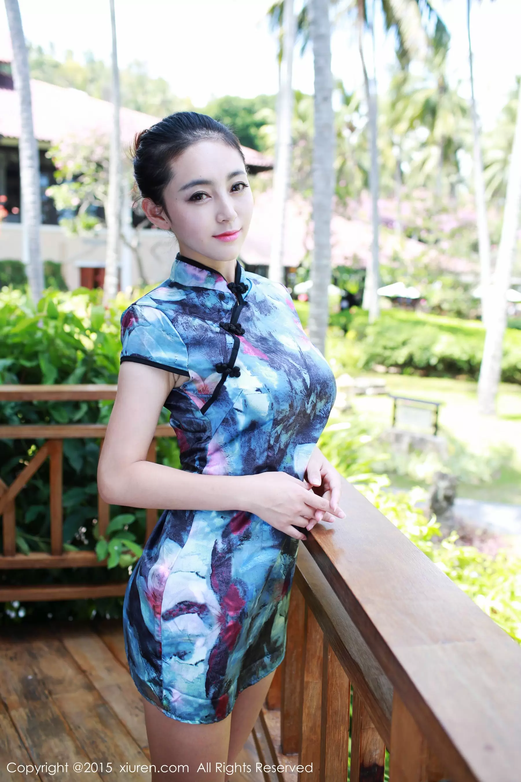 夏茉GIGI《旗袍+白色蕾丝吊袜装》  No.393 写真美女高清壁纸-丽图阁