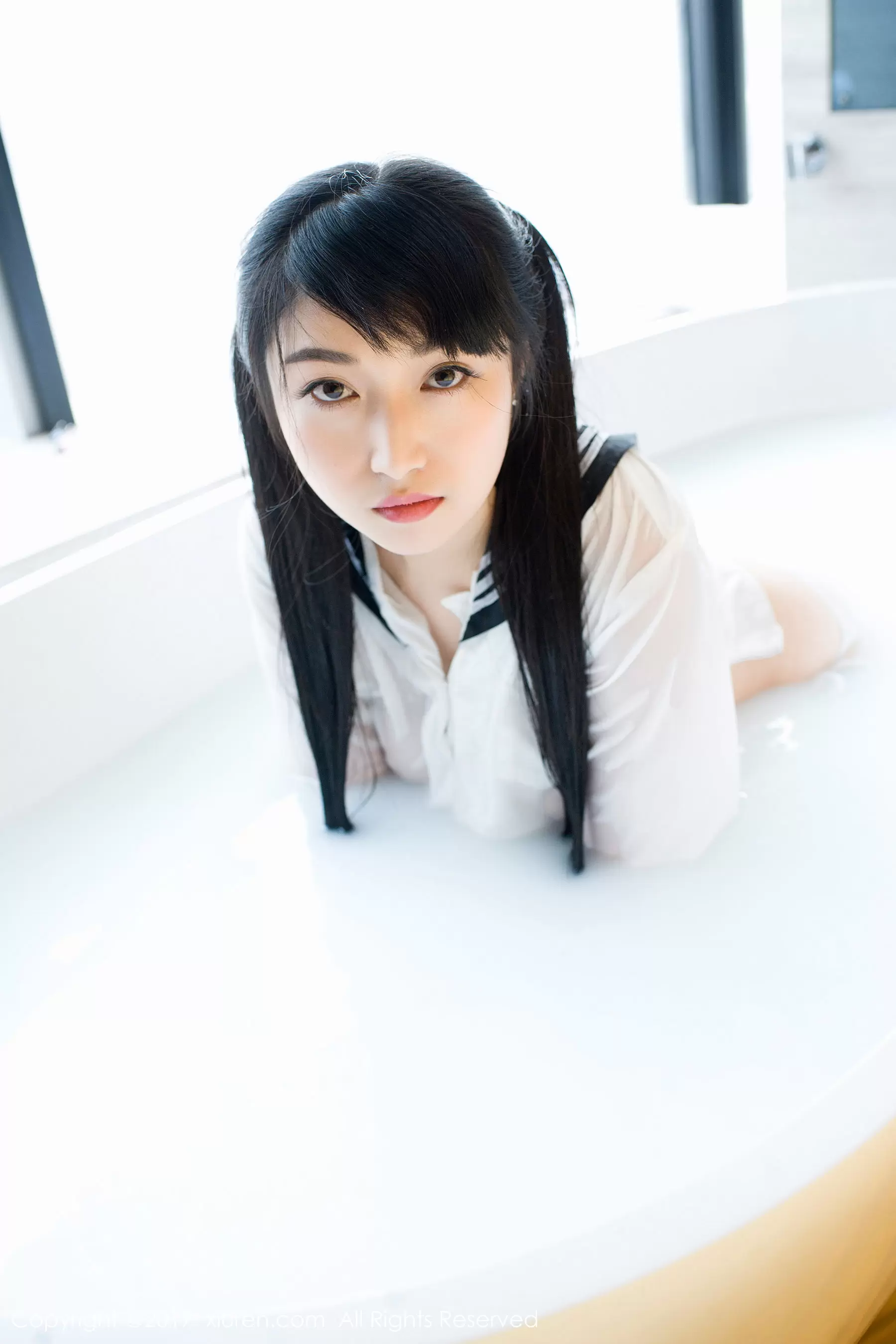 盼盼龙女sunny《牛奶浴学生装+透明学生装+黑色乳贴》  NO.853 美女好身材壁纸高清图片-丽图阁