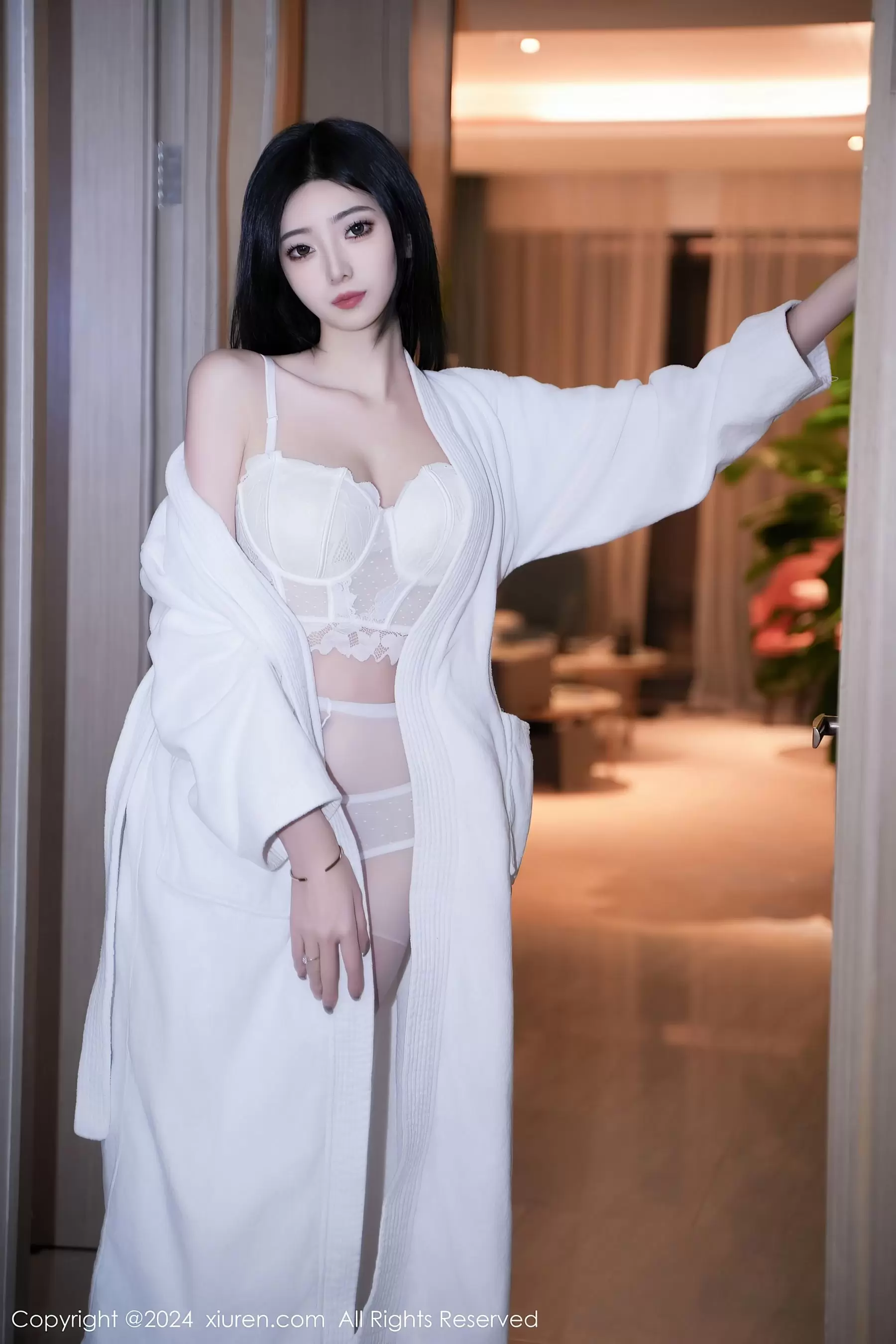 No.7960 安琪Yee 睡袍美腿 压箱底的高清美女壁纸-丽图阁