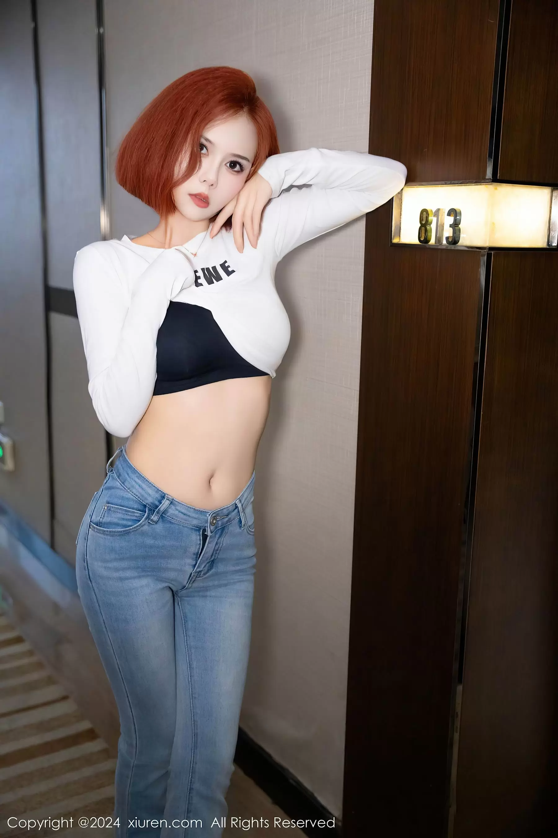 No.9050 白芷yy 牛仔裤美腿 美女高清壁纸女神写真-丽图阁