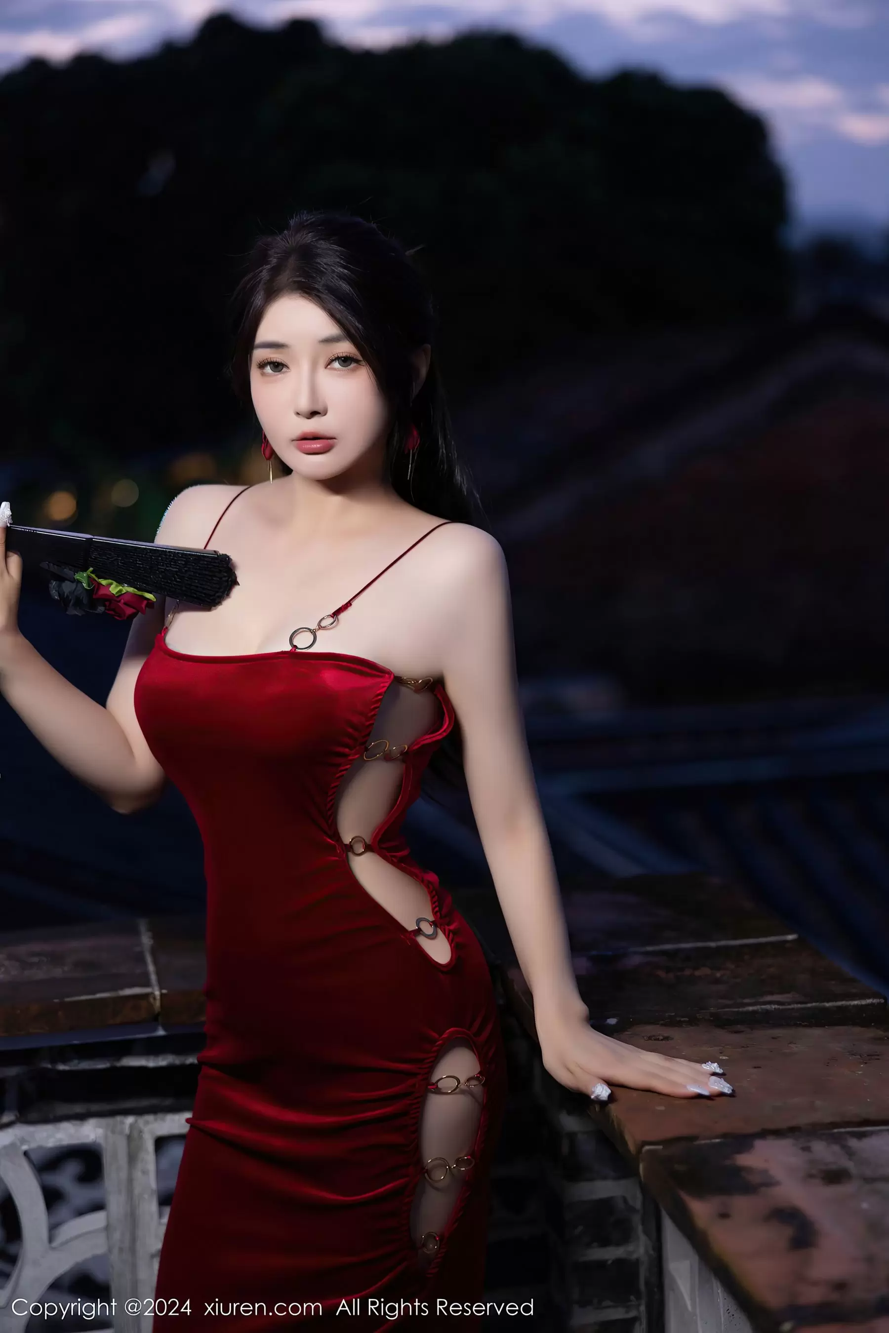 No.9327 凯竹Quinn 长裙美腿 国内艺体美女拍唯美写真-丽图阁